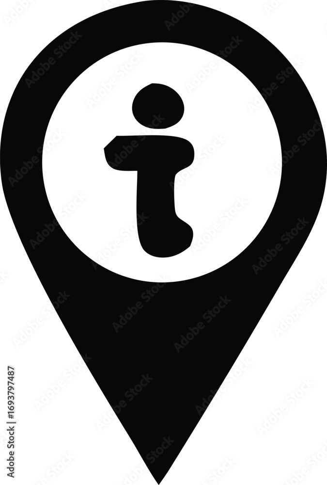 Poster information map pin icon symbol for location services navigation and guidance graphics representing 