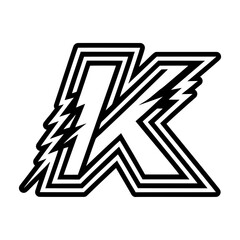 Elegant k symbol crafted in solid style