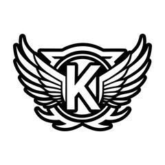 Abstract alphabet k logo in glyph style