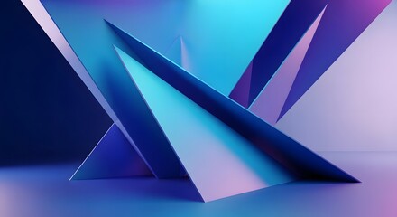 Geometric abstraction and modern art. Optical illusion and visual effects. A colorful pyramid made of folded paper triangles.