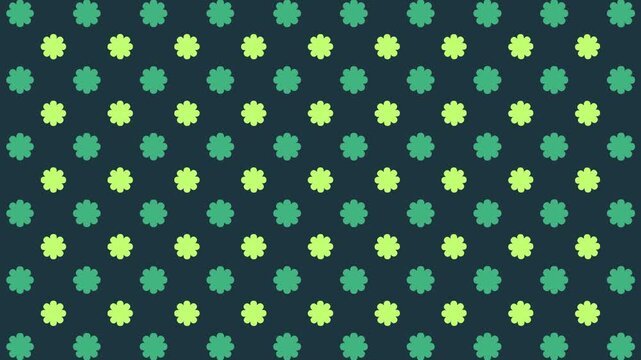 Seamless Green Flower Pattern Repeating Background Abstract Floral Design Motion Graphic Element