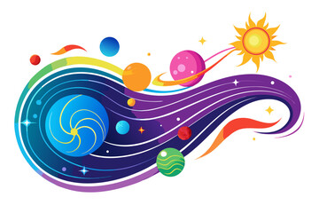 A stunning abstract digital background featuring vibrant gradient light waves in purple, blue, orange, and pink tones. Vertical glowing lines create a modern futuristic effect, perfect for use in tech