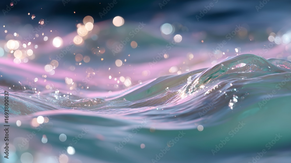 Poster captivating ripples create mesmerizing patterns on the surface of the water during golden hour