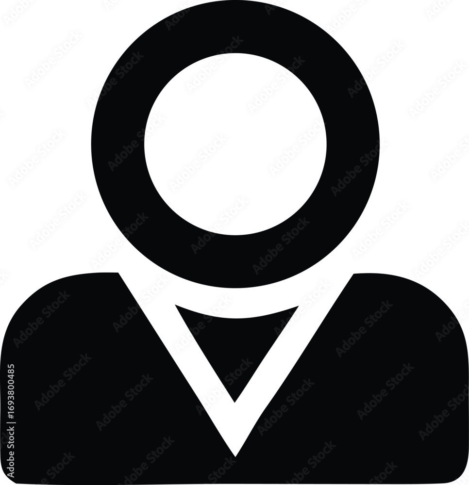 Poster simple user icon silhouette representing an anonymous person profile graphic for digital interfaces 
