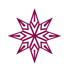 Crimson Geometric Star on Black