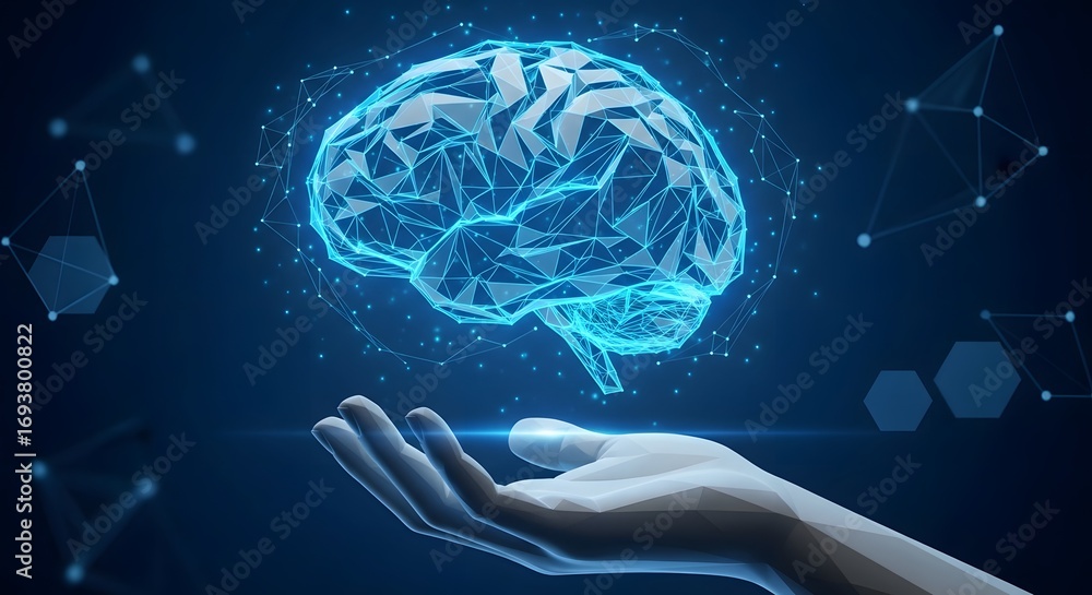 Poster brain and technology background. concepts of science and research. a graphic design of a globe with 