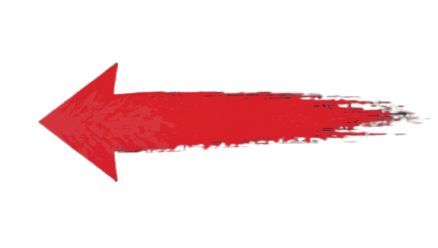 A vibrant digital illustration showcasing a bold red arrow with a dynamic brushstroke effect, distinctly pointing towards the left, conveying direction and energy