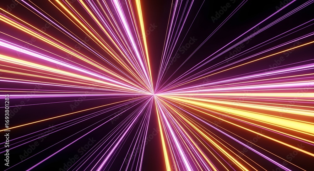 Aufkleber neon and fractal art background with a lens flare. concepts of psychedelic and abstract art. a purpl