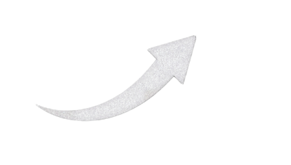 Lucid textured white arrow, subtly curved, ascends dynamically, representing progress, growth, and upward movement. A clean, symbolic graphic element for various design concepts