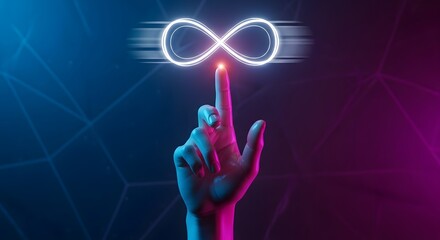 Fototapeta premium A neon-colored heart symbol with a lens flare effect. A modern and stylish representation of love and affection. A vibrant and glowing icon, perfect for Valentine's Day or any romantic occasion.