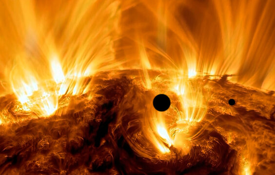 Exoplanet concept - Method of discovery of new planets in other star systems "Elements of this image furnished by NASA"