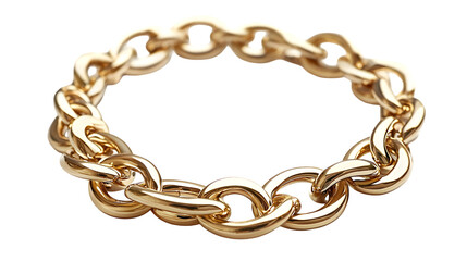 Obraz premium Elegant gold chain necklace with interlocking links, perfect for adding a touch of luxury isolated on a transparent background.