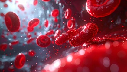 Red Blood Cells and Pathogen Close-Up