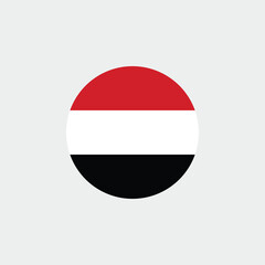 Naklejka premium Yemen Circular Flag Grey Background
