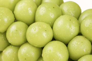 Fresh Green Grapes with Water Droplets from Guizhou Yunnan China Crystal Clear Shallow Focus Fruit Photography