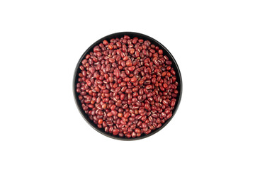 Red adzuki beans isolated, raw azuki bean pile, Vigna angularis legume seeds, dry red mung bean