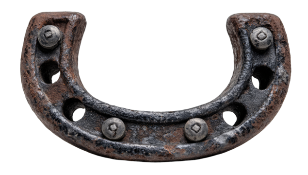 Rusty horseshoe, weathered metal