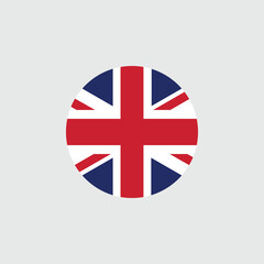 Obraz premium UK Circular Flag Grey Background Emblem 