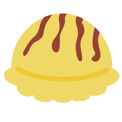 Vanilla ice cream with chocolate drizzle, rich and indulgent dessert design for sweet lovers or menu art.

