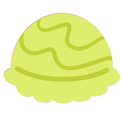 Green matcha ice cream with wave pattern, trendy and refreshing design for healthy or Japanese-inspired desserts.
