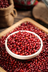 Fresh Red Adzuki Beans in Traditional Guizhou Farmhouse Setting - Chinese Agricultural Market Display