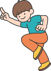 cartoon boy running