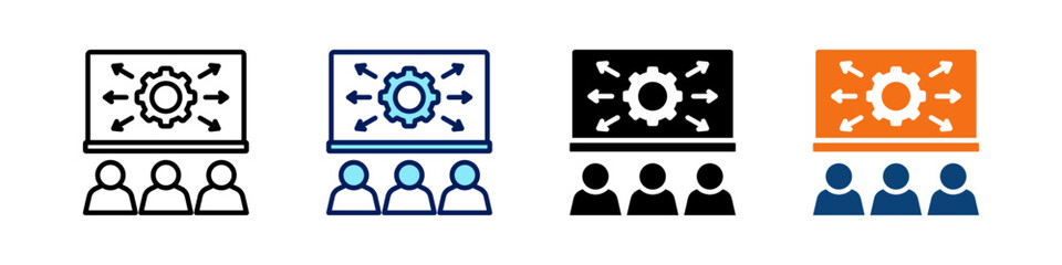 Orientation Presentation All In One Icon Multi Styles Vector Set