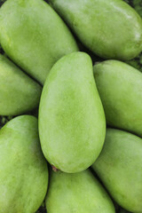 Fresh Green Hainan Mangoes Raw Tropical Fruit Collection Ready to Eat