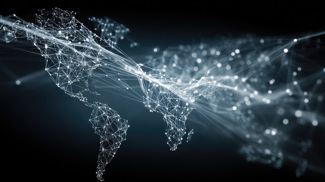 Global network map, world connections - Powered by Adobe