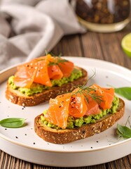 Avocado toast with smoked salmon