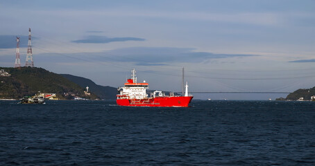 Fototapeta premium General cargo ship at Marmara sea. Istanbul, Turkey