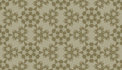 Seamless floral vintage damask pattern with brown retro decoration background