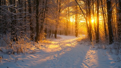 sunrise in the forest