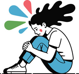 Young person struggling with mental health challenges, feeling overwhelmed and isolated