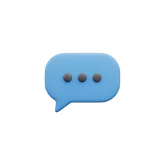 3D blue message bubble icon, perfect for modern communication and digital marketing needs