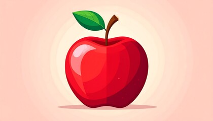 Cartoon apple illustration with soft lighting