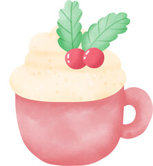 Christmas cupcake with holly berry 