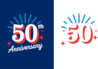 Happy fiftieth anniversary celebration event greeting card