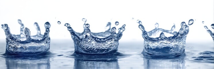 Water splashes in crown shapes