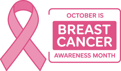 Breast cancer awareness month october pink ribbon support