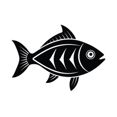 Fish Icon in Flat Minimal Vector Style