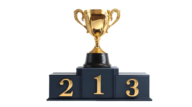 Winners' Podium with 1st, 2nd, and 3rd Place
