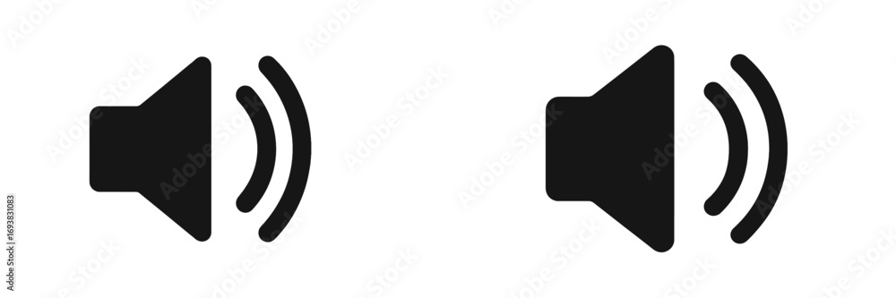 Poster sound icons representing volume levels in a minimalistic style for user interface design