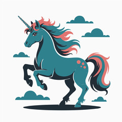 Fototapeta premium Colorful illustration of a Unicorn vector