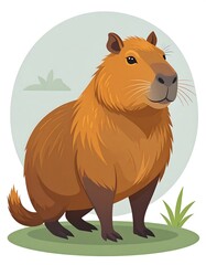 Cartoon capybara standing