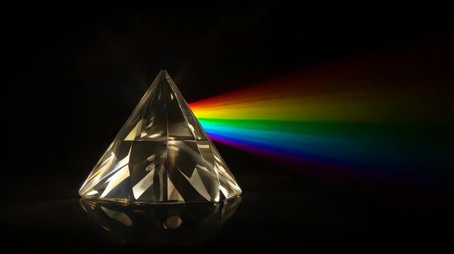 A triangular prism depicted on a clean isolated background, showcasing its clear geometric shape, sharp edges, and three-dimensional form, perfect for design presentations	