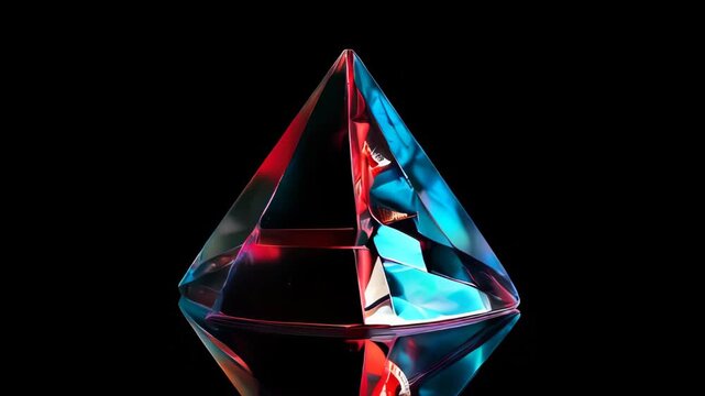 A triangular prism depicted on a clean isolated background, showcasing its clear geometric shape, sharp edges, and three-dimensional form, perfect for design presentations	