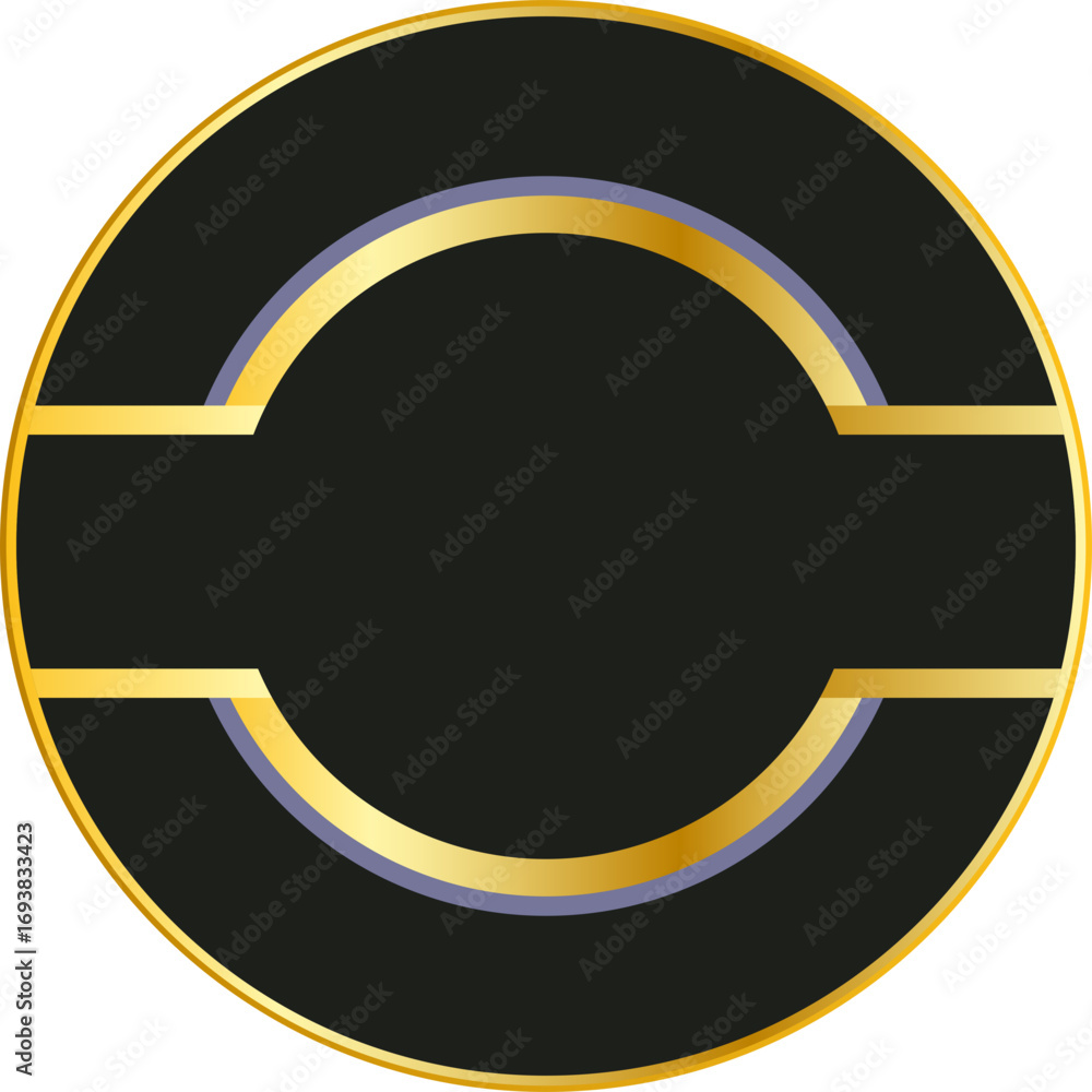 Poster gold and black circular graphic design element with curved lines