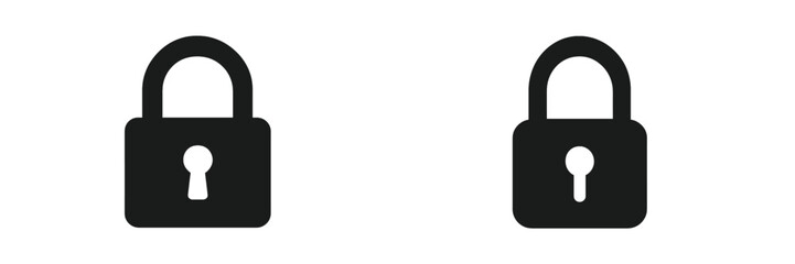 Two closed padlocks representing security and protection in a minimalist design