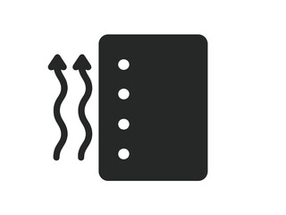 Symbol representing heat rising from a surface, used in various design contexts to indicate warmth or temperature changes